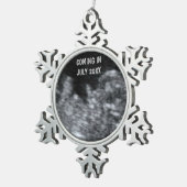 Aanstaande Baby Christmas Keepsake Tin Sneeuwvlok Ornament (Rechts)