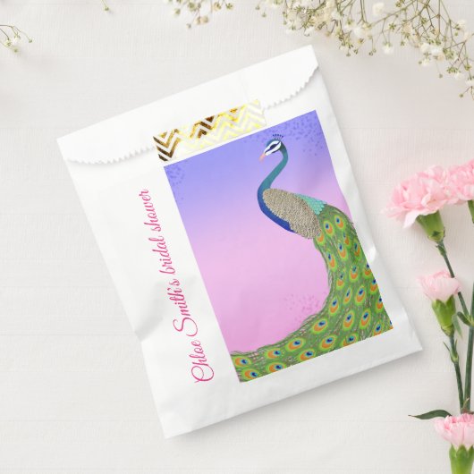 aanstaande bruid Elegant Peacock Bedankzakje (Gezegeld)