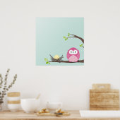 Aanstaande mummie uil:: neutrale citroen poster (Keuken)