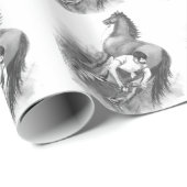  aanstekerpaard Shoeing Black White Art Cadeaupapier (Rol Hoek)