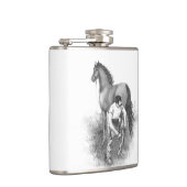 aanstekerpaard Shoeing Black White Art Heupfles (Rechts)