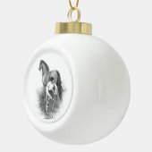 aanstekerpaard Shoeing Black White Art Keramische Bal Ornament (Rechts)