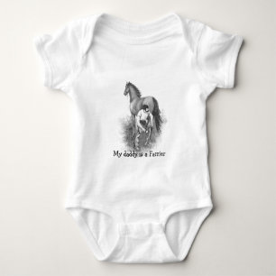 aanstekerpaard Shoeing Black White Art Romper