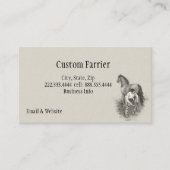 aanstekerpaard Shoeing Black White Art Visitekaartje (Voorkant)