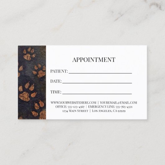 Aanstelling dierenarts visitekaartje (Achterkant)