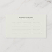 Aanstelling en visitekaartje van de diergeneeskund afsprakenkaartje (Achterkant)