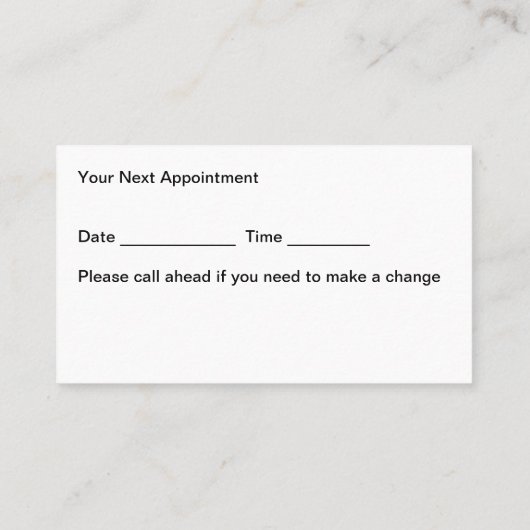 Aanstelling Sjabloon Modern Massage Services Afsprakenkaartje (Achterkant)
