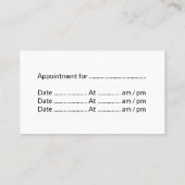 Aanstelling tandarts tandheelkundige arts afsprakenkaartje (Achterkant)