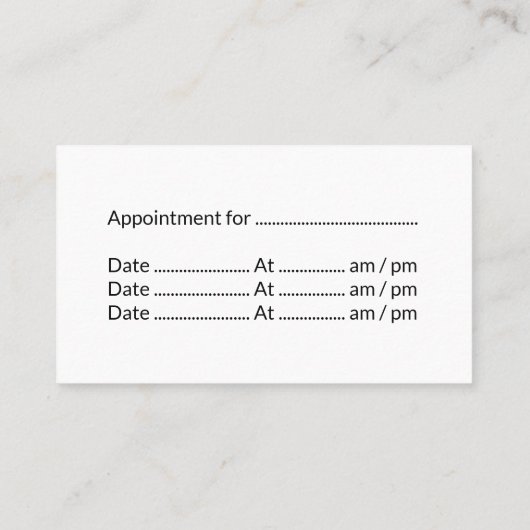 Aanstelling tandarts tandheelkundige arts afsprakenkaartje (Achterkant)