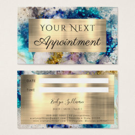 Aanstelling van een waterverf voor blauwe zilvergl visitekaartje