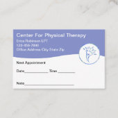 Aanstelling Visitekaartje voor medische fysiothera Afsprakenkaartje (Voorkant)