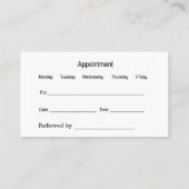 Aanstelling voor docenten voor de audiovisuele sec visitekaartje (Achterkant)