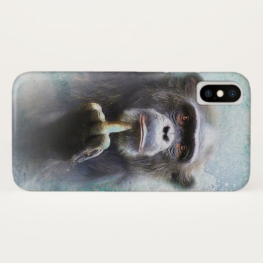 Aanstootgevende grappige dierenchimpansee middelvi Case-Mate iPhone case (Achterkant (horizontaal))