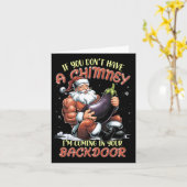 Aanstootgevende Kerstmis Adult Innuendo Santa Rude Kaart (Gele Bloem)