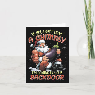 Aanstootgevende Kerstmis Adult Innuendo Santa Rude Kaart