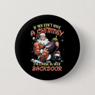 Aanstootgevende Kerstmis Adult Innuendo Santa Rude Ronde Button 5,7 Cm