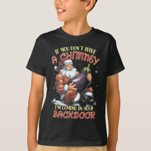 Aanstootgevende Kerstmis Adult Innuendo Santa Rude T-shirt