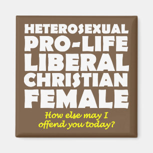 Aanstootgevende pro-life vrouwelijke christelijke  magneet