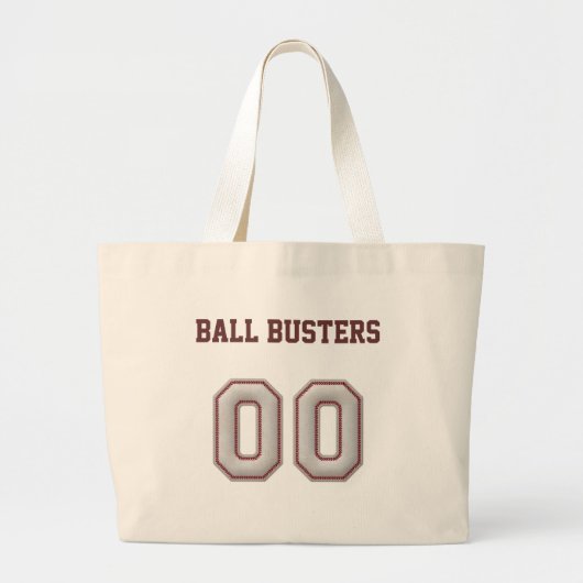 Aantal 00 met Cool Baseball Stitches Kijk Grote Tote Bag (Voorkant)