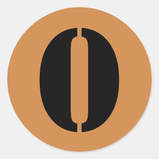 Aantal 0 nul Peru Gold Stencil Nummers per Janz Ronde Sticker (Voorkant)