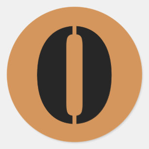 Aantal 0 nul Peru Gold Stencil Nummers per Janz Ronde Sticker