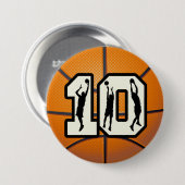 Aantal 10 Basketball en Spelers Ronde Button 7,6 Cm (Voorkant /achterkant)