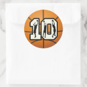 Aantal 10 Basketball en Spelers Ronde Sticker (Tas)