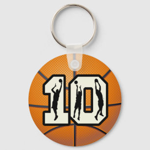 Aantal 10 Basketball en Spelers Sleutelhanger