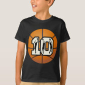 Aantal 10 Basketball en Spelers T-shirt (Voorkant)