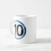 Aantal 10 blauw koffiemok (Voorkant links)
