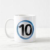 Aantal 10 blauw koffiemok (Links)
