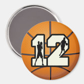 Aantal 12 Basketball en spelers Magneet (Voorkant / Achterkant)