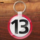 Aantal 13 rood Sleutelhanger (Voorkant)
