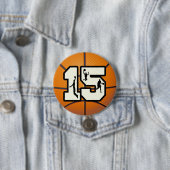 Aantal 15 Basketball en spelers Ronde Button 7,6 Cm (In situ)