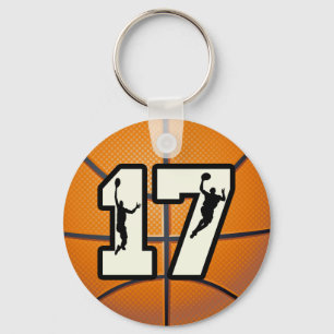 Aantal 17 Basketball en spelers Sleutelhanger