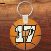 Aantal 17 Basketball en spelers Sleutelhanger (Voorkant)