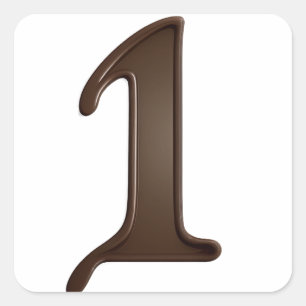 Aantal 1 chocolade-stickers vierkante sticker