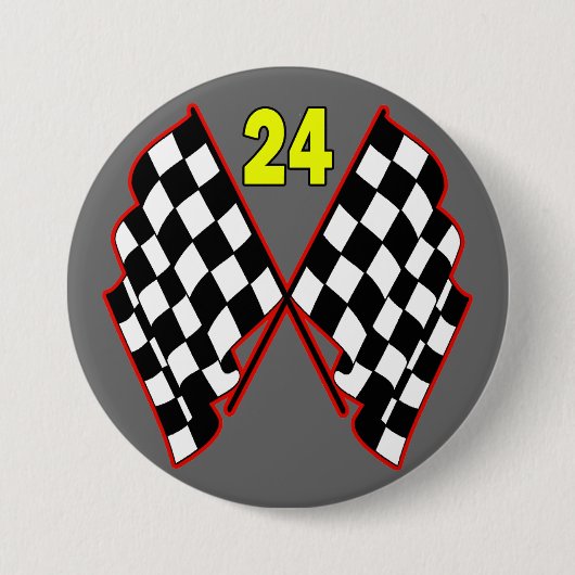 Aantal 24 en Gecontroleerde Vlaggen Ronde Button 7,6 Cm (Voorkant)