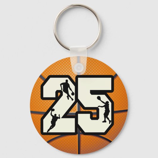 Aantal 25 Basketball en spelers Sleutelhanger (Voorkant)