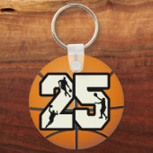 Aantal 25 Basketball en spelers Sleutelhanger (Voorkant)