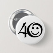 Aantal 40 met gelukkig gezicht ronde button 5,7 cm (Voorkant /achterkant)