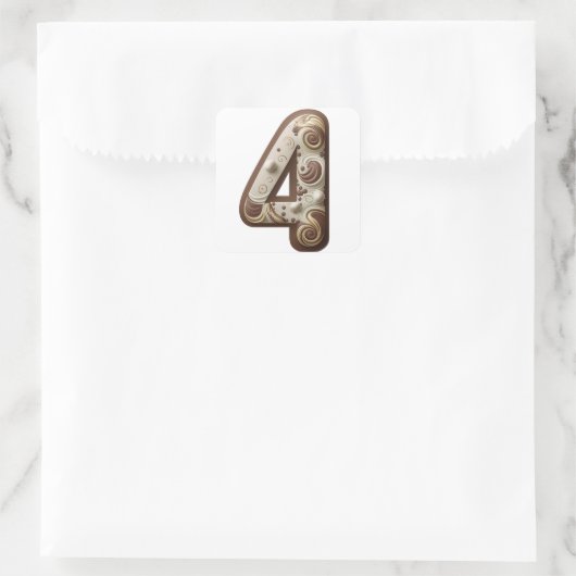 Aantal 4 Chocolade stickers (Tas)