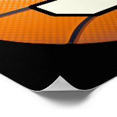 Aantal 5 Basketball en spelers Poster (Hoek)