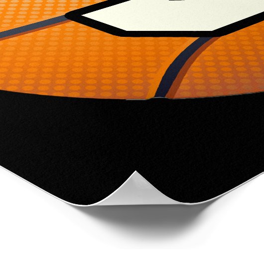 Aantal 5 Basketball en spelers Poster (Hoek)