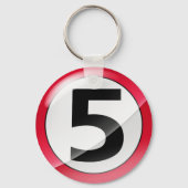 Aantal 5 rood Sleutelhanger (Voorkant)