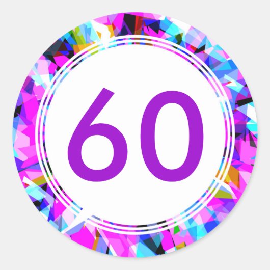 Aantal 60 - Ronde ticker Sticker (Voorkant)