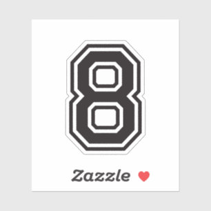 Aantal acht 8-lettertypen sportcollege sticker