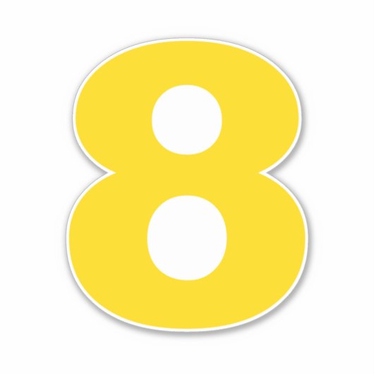 Aantal Acht Gold en witte sticker (Voorkant)