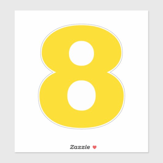Aantal Acht Gold en witte sticker (Vel)