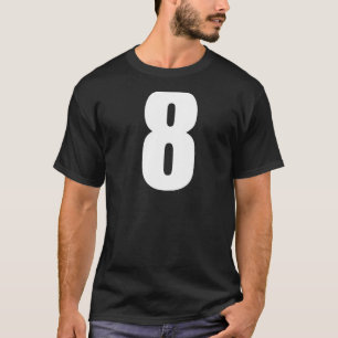 Aantal Acht Nummerreeks 8 Gewoon Witte Aantallen P T-shirt